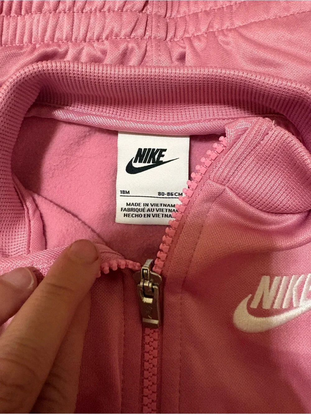 Nike Kids Rose Pink Track Jacket and Jogger Set. Size 18 Months. new!